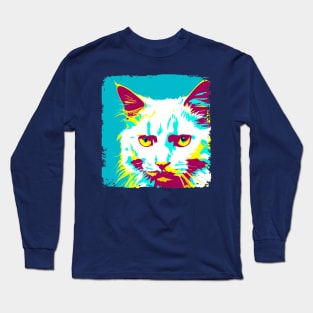 Turkish Angora Pop Art - Cat Lover Gift Long Sleeve T-Shirt